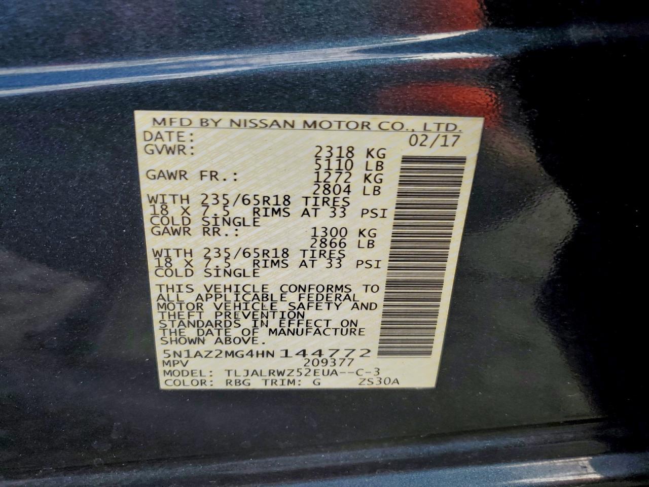 2017 NISSAN MURANO S photo 14