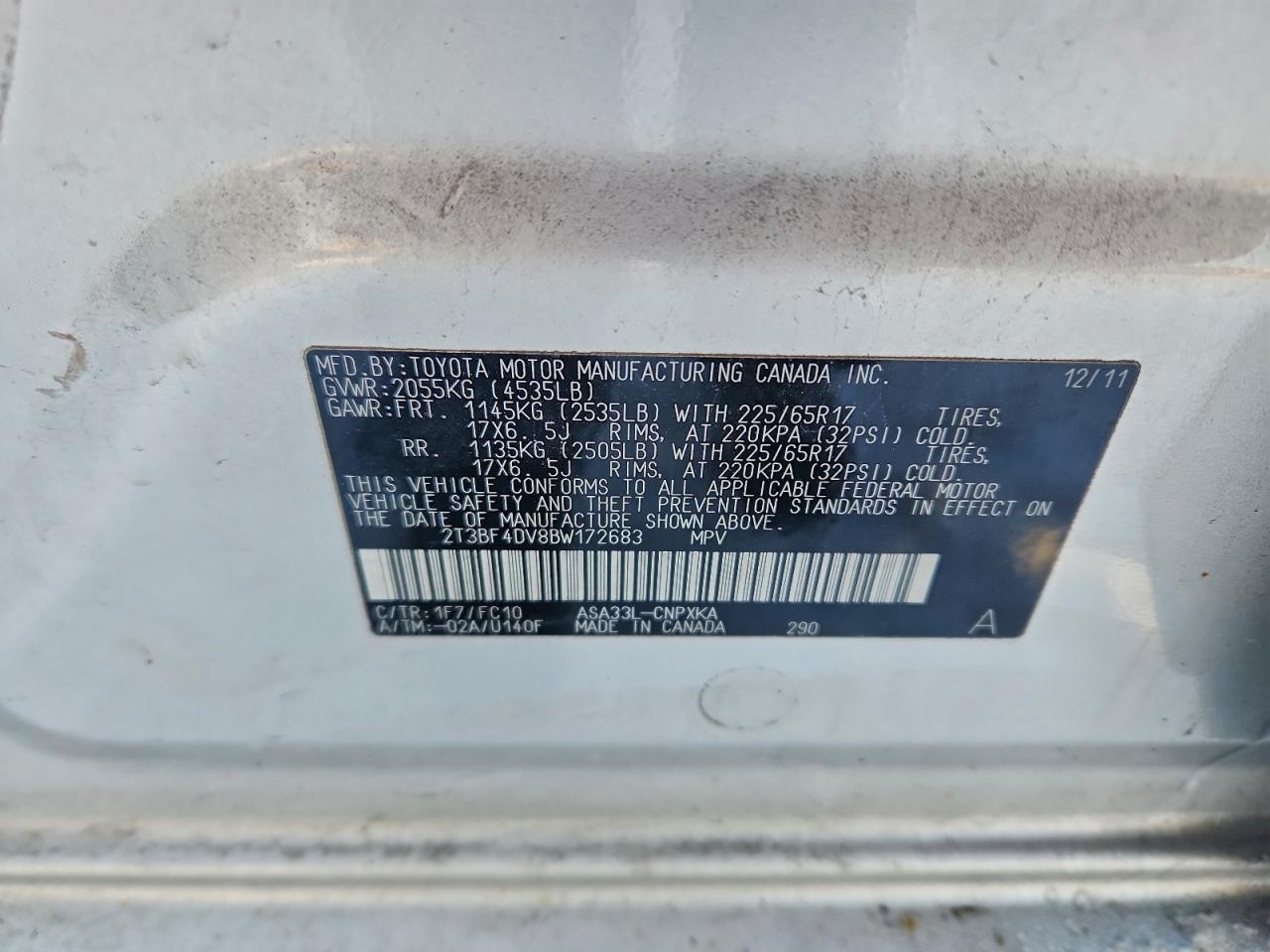 2011 TOYOTA RAV4 photo 13