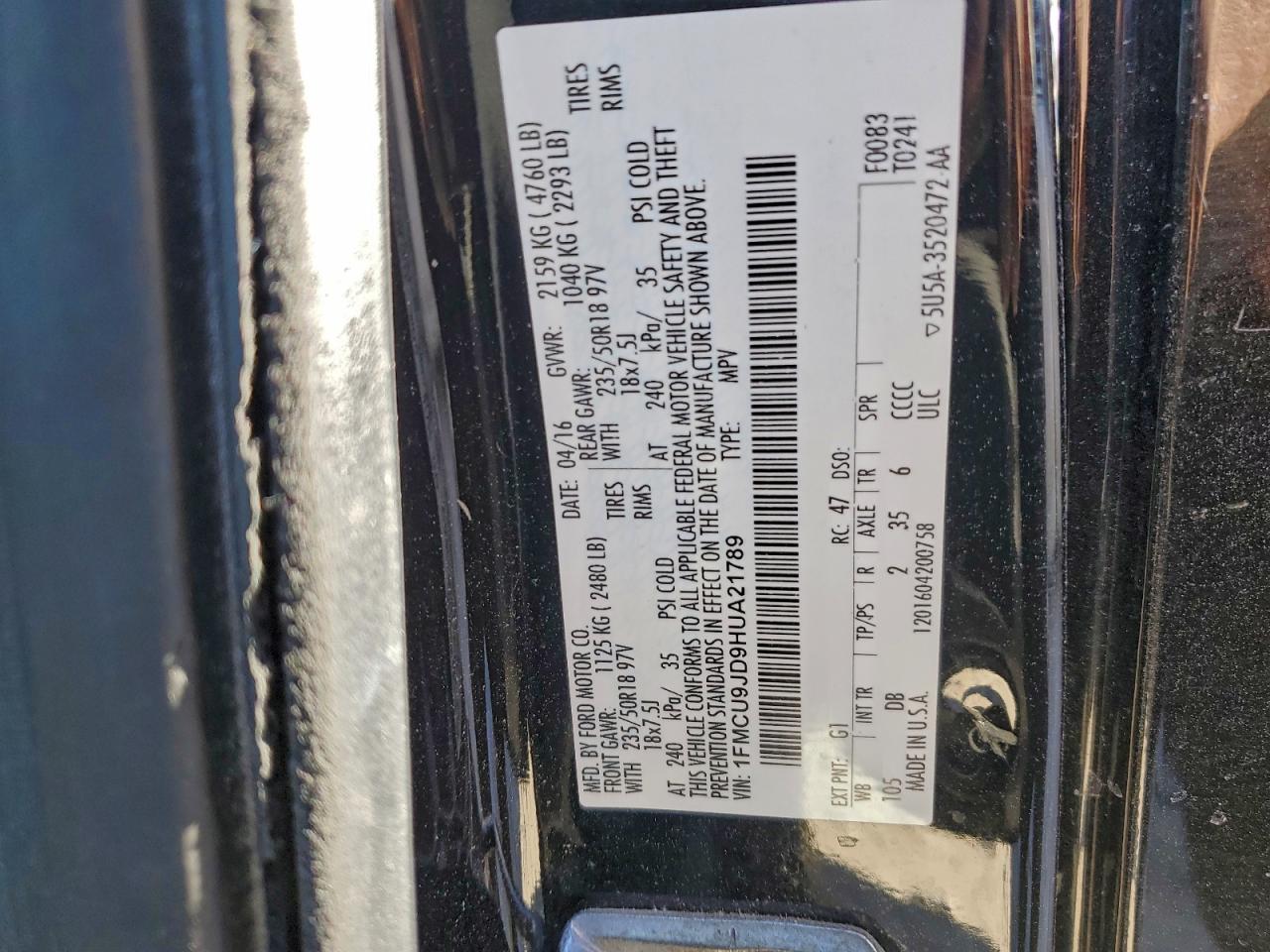 2017 FORD ESCAPE TITANIUM photo 14