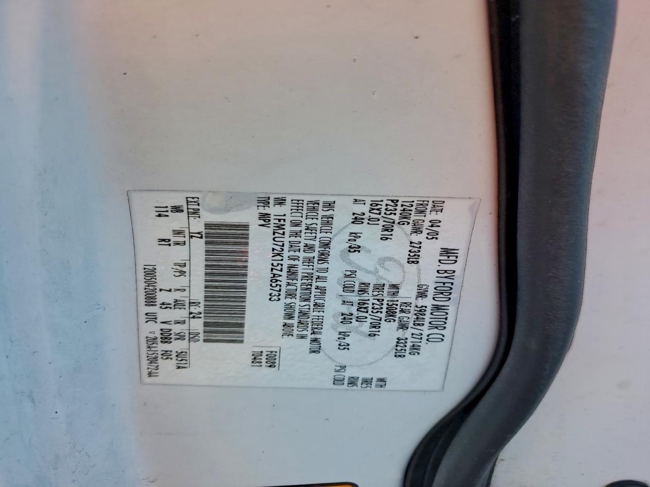 2005 FORD EXPLORER XLS photo 13