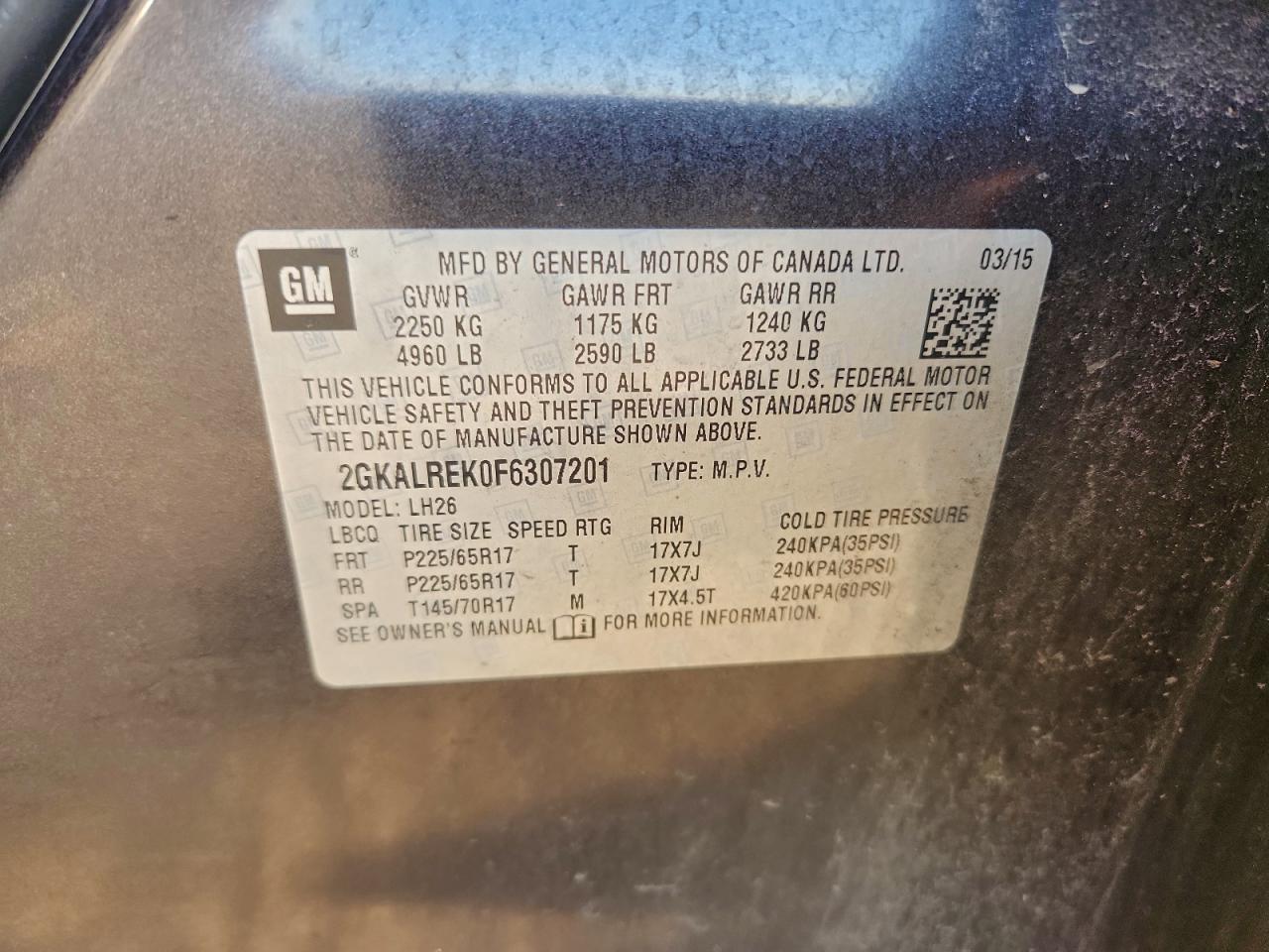 2015 GMC TERRAIN SLE photo 13