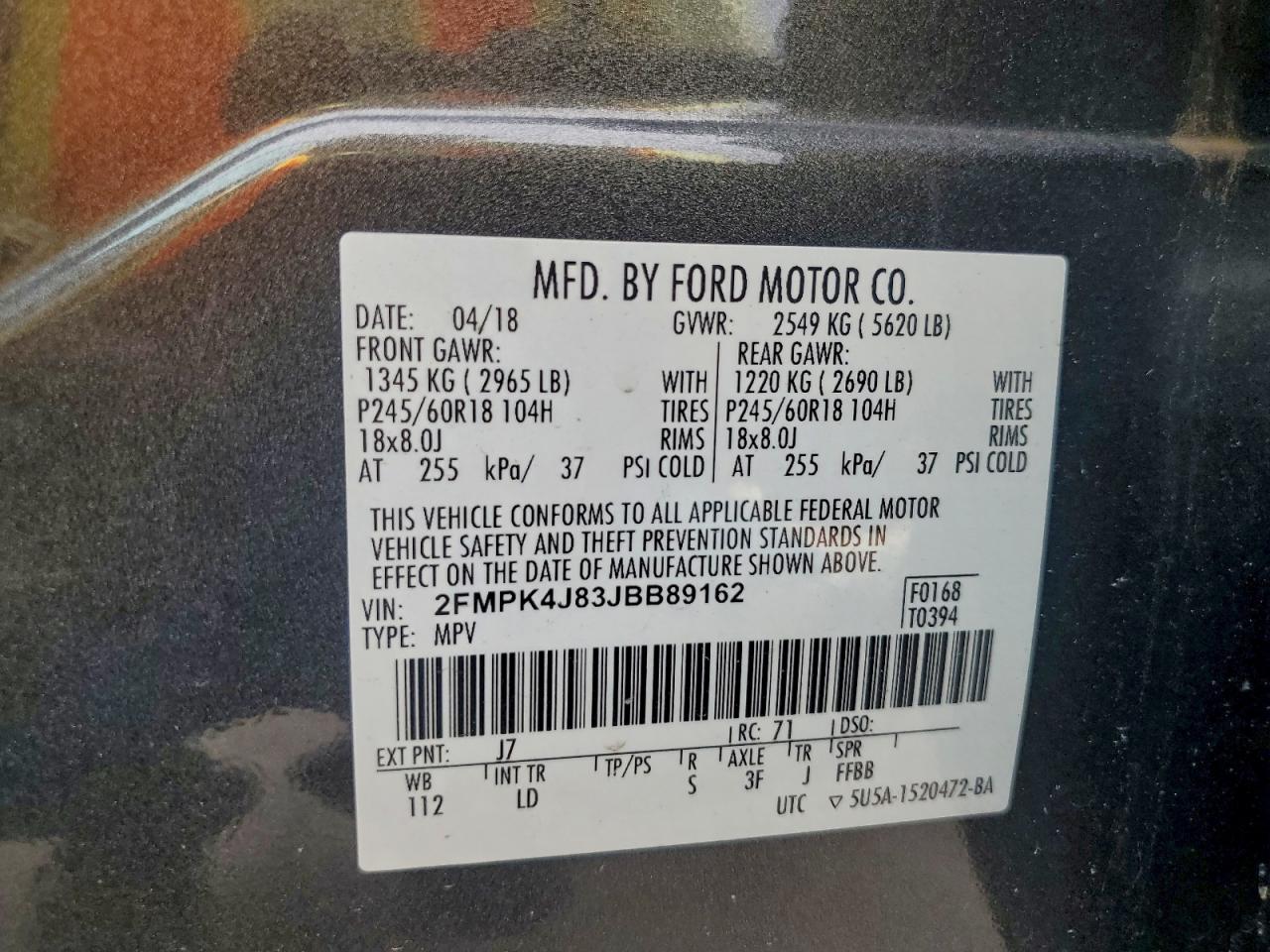 2018 FORD EDGE SEL photo 13