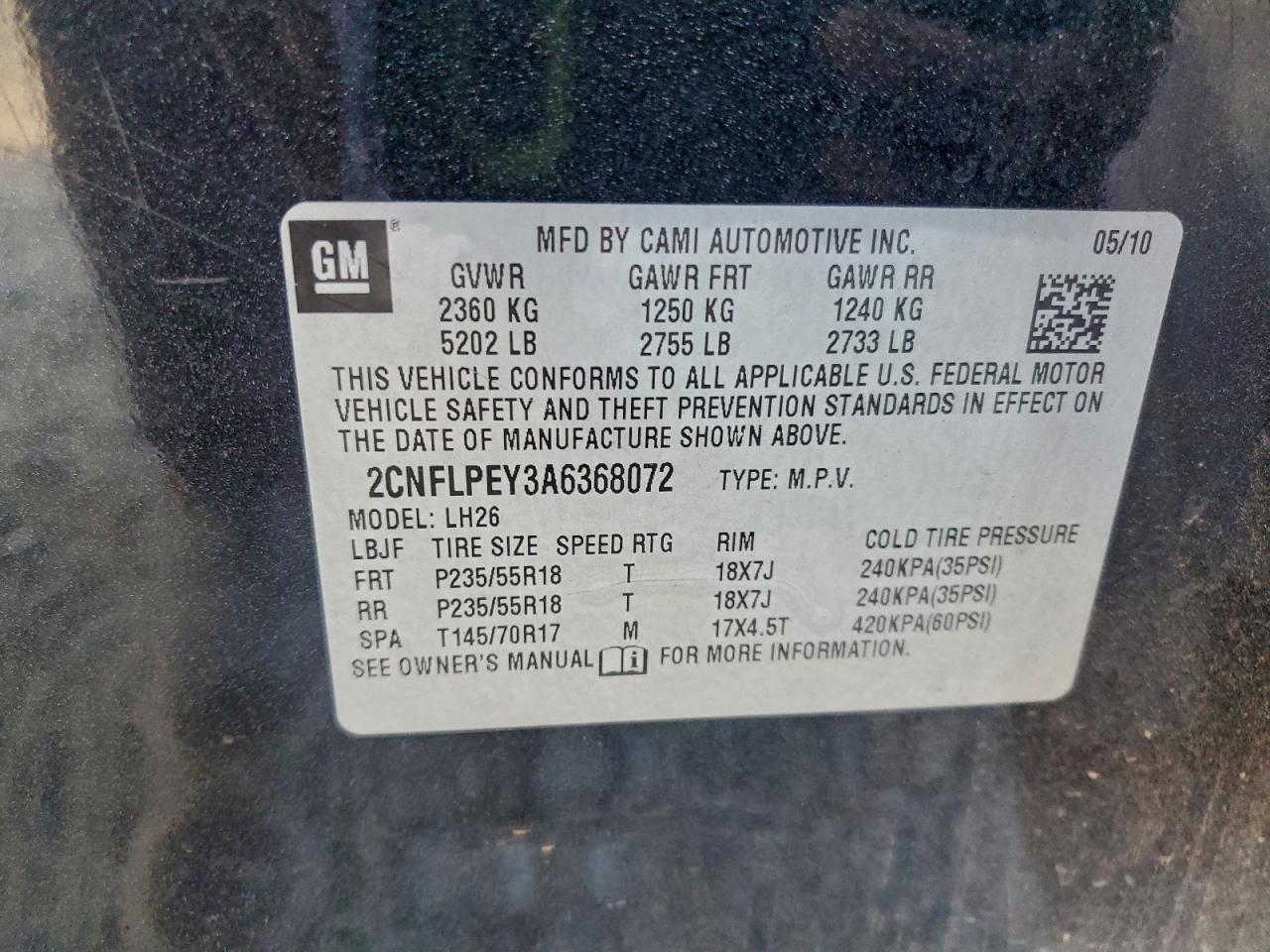 2010 CHEVROLET EQUINOX LT photo 13