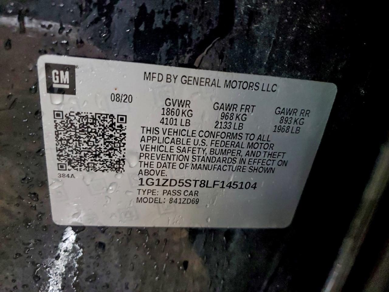 2020 CHEVROLET MALIBU LT photo 12