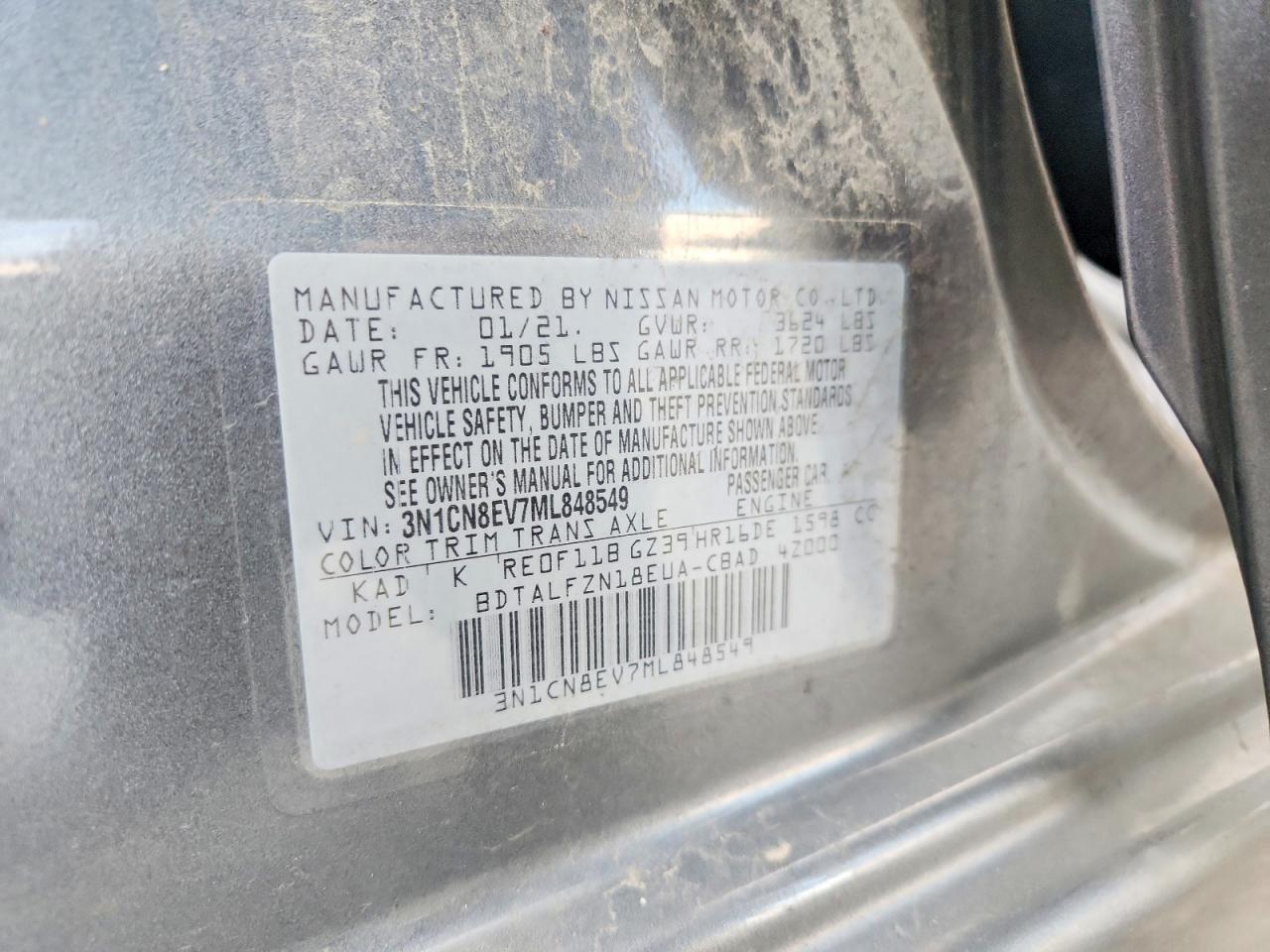 2021 NISSAN VERSA SV photo 25