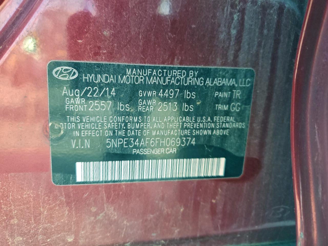 2015 HYUNDAI SONATA SPORT photo 23