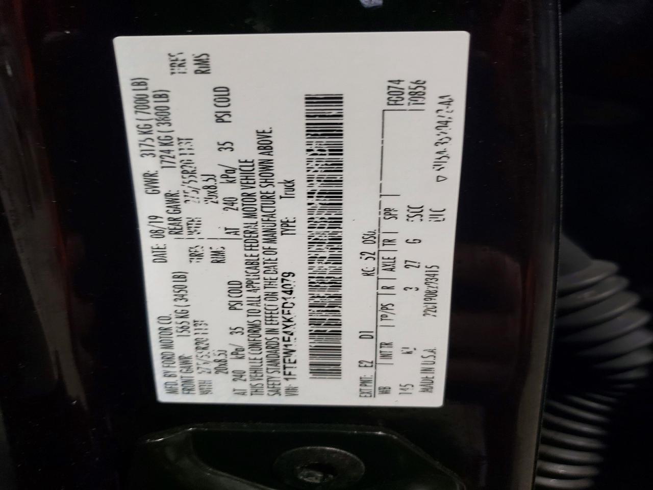 2019 FORD F150 SUPERCREW photo 12