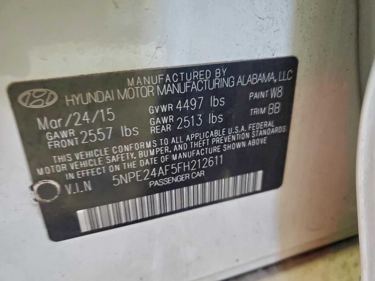 2015 HYUNDAI SONATA SE photo 12