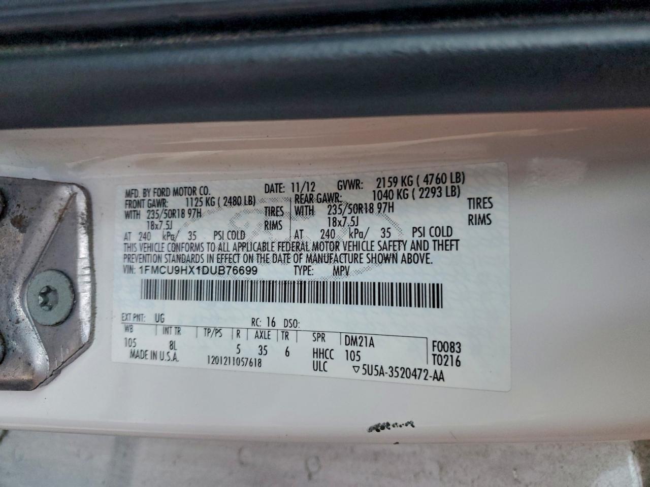 2013 FORD ESCAPE SEL photo 34