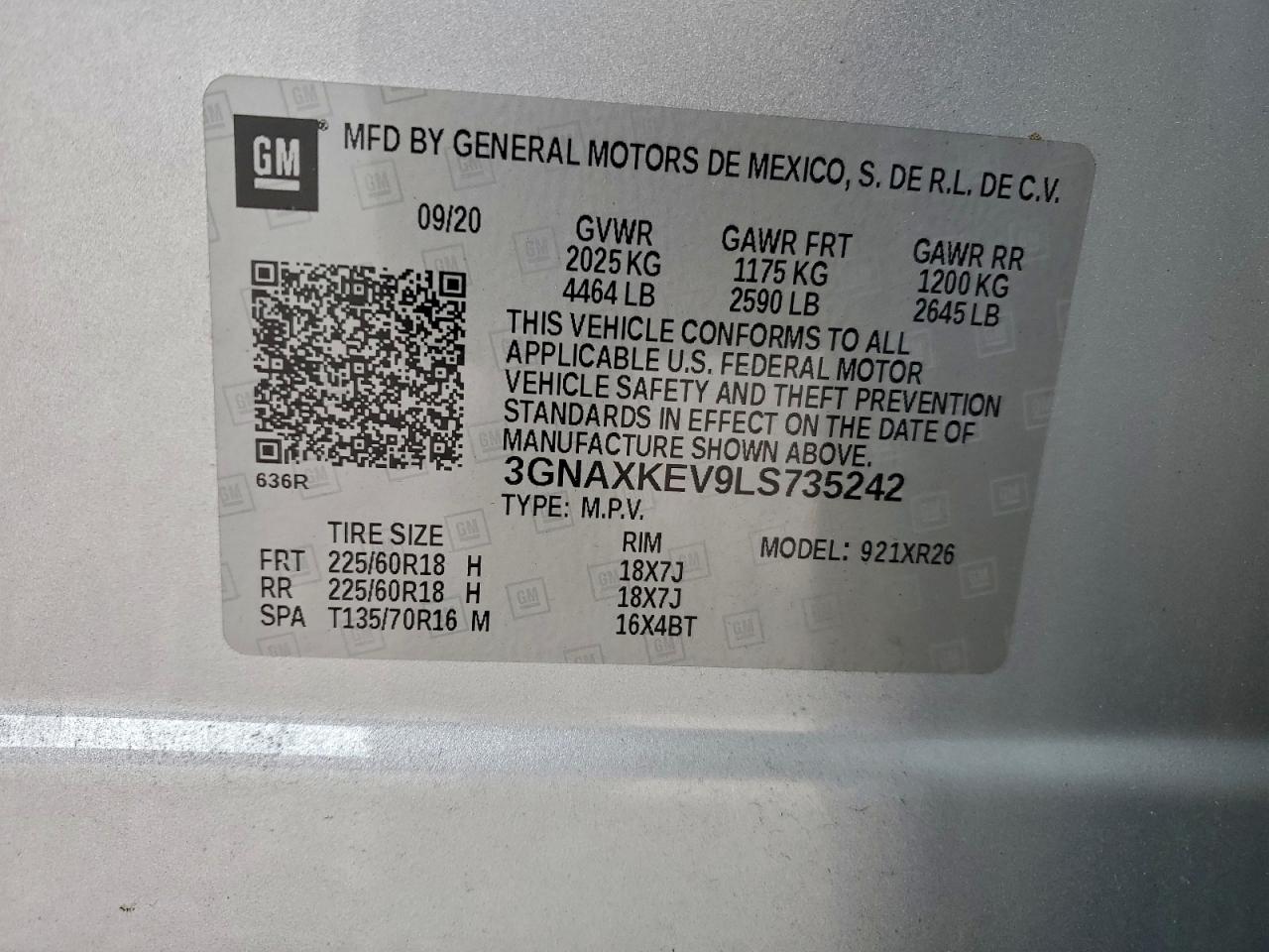 2020 CHEVROLET EQUINOX LT photo 12