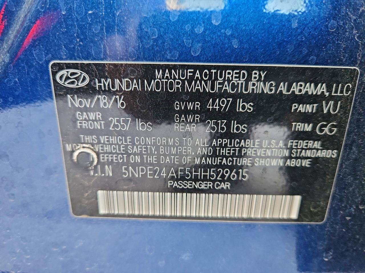 2017 HYUNDAI SONATA SE photo 12