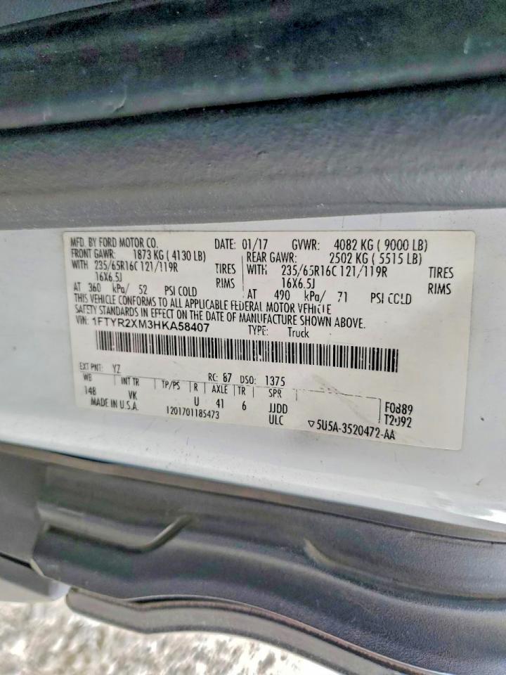 2017 FORD TRANSIT T-250 DELIVERY VAN photo 25