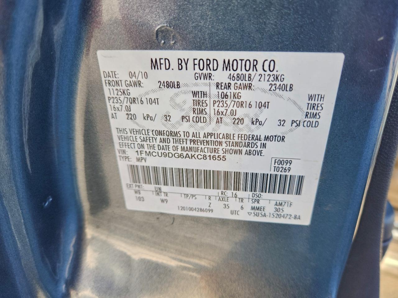 2010 FORD ESCAPE XLT photo 25