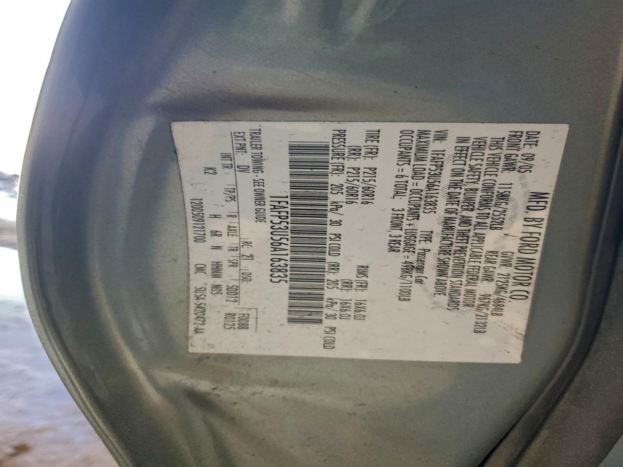 2006 FORD TAURUS SE photo 12