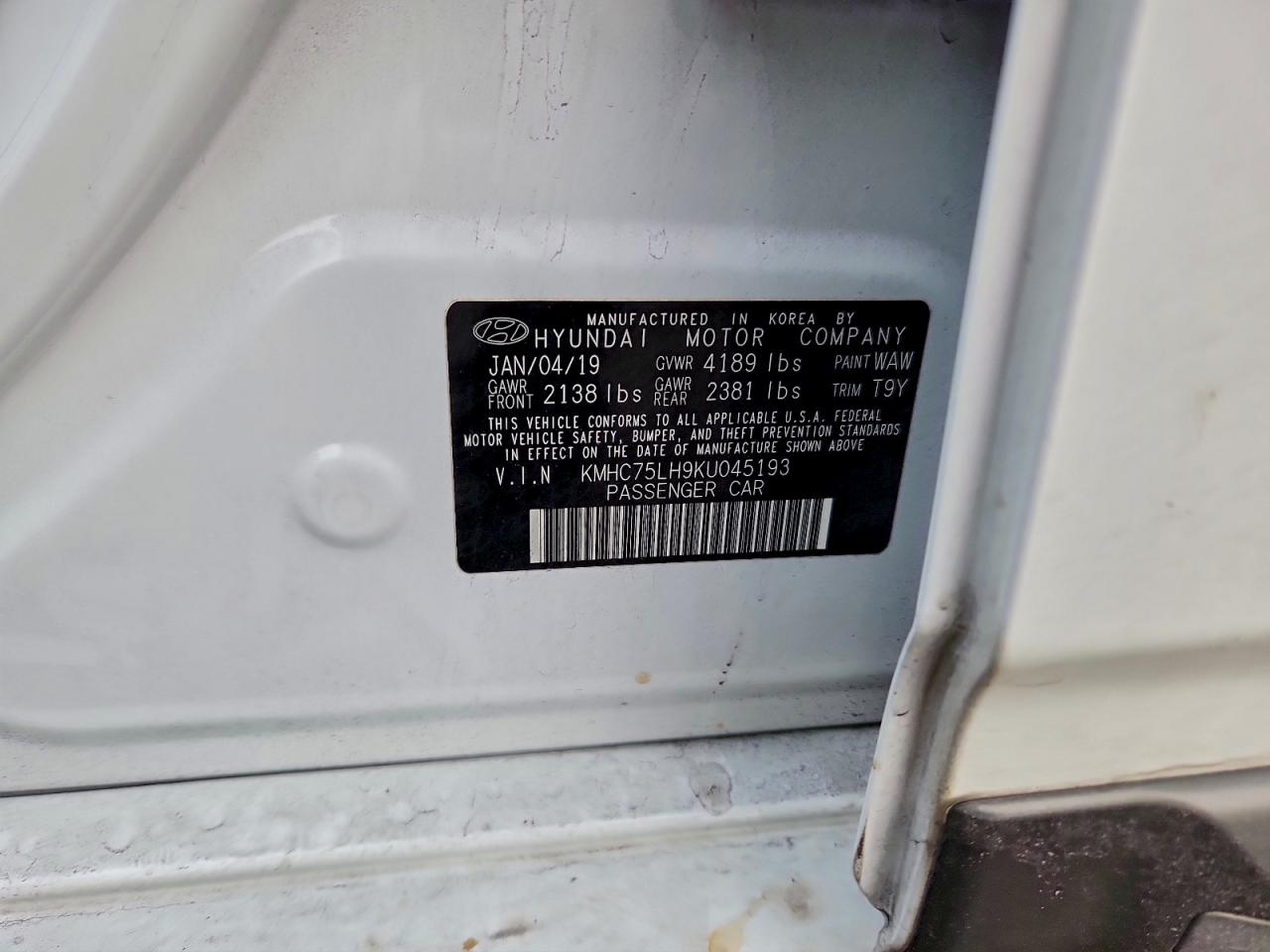 2019 HYUNDAI IONIQ photo 23