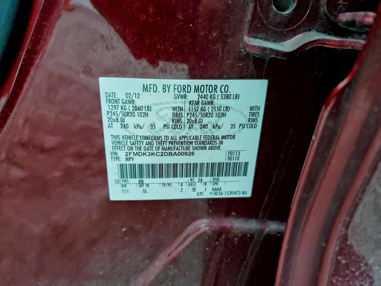 2013 FORD EDGE LIMITED photo 25