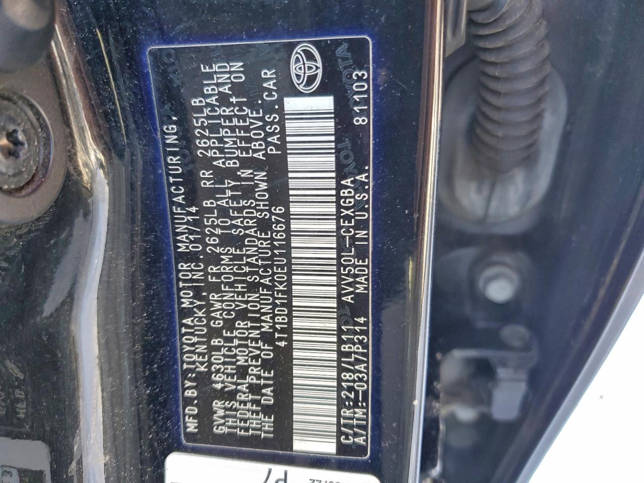 2014 TOYOTA CAMRY HYBRID photo 13