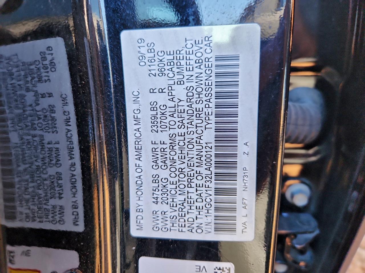 2020 HONDA ACCORD SPORT photo 13