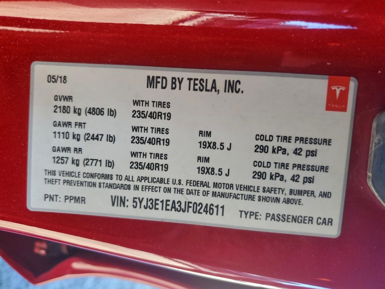 2018 TESLA MODEL 3 photo 13