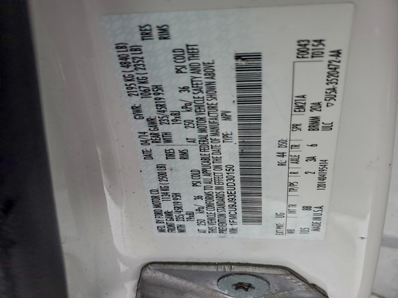 2014 FORD ESCAPE TITANIUM photo 37