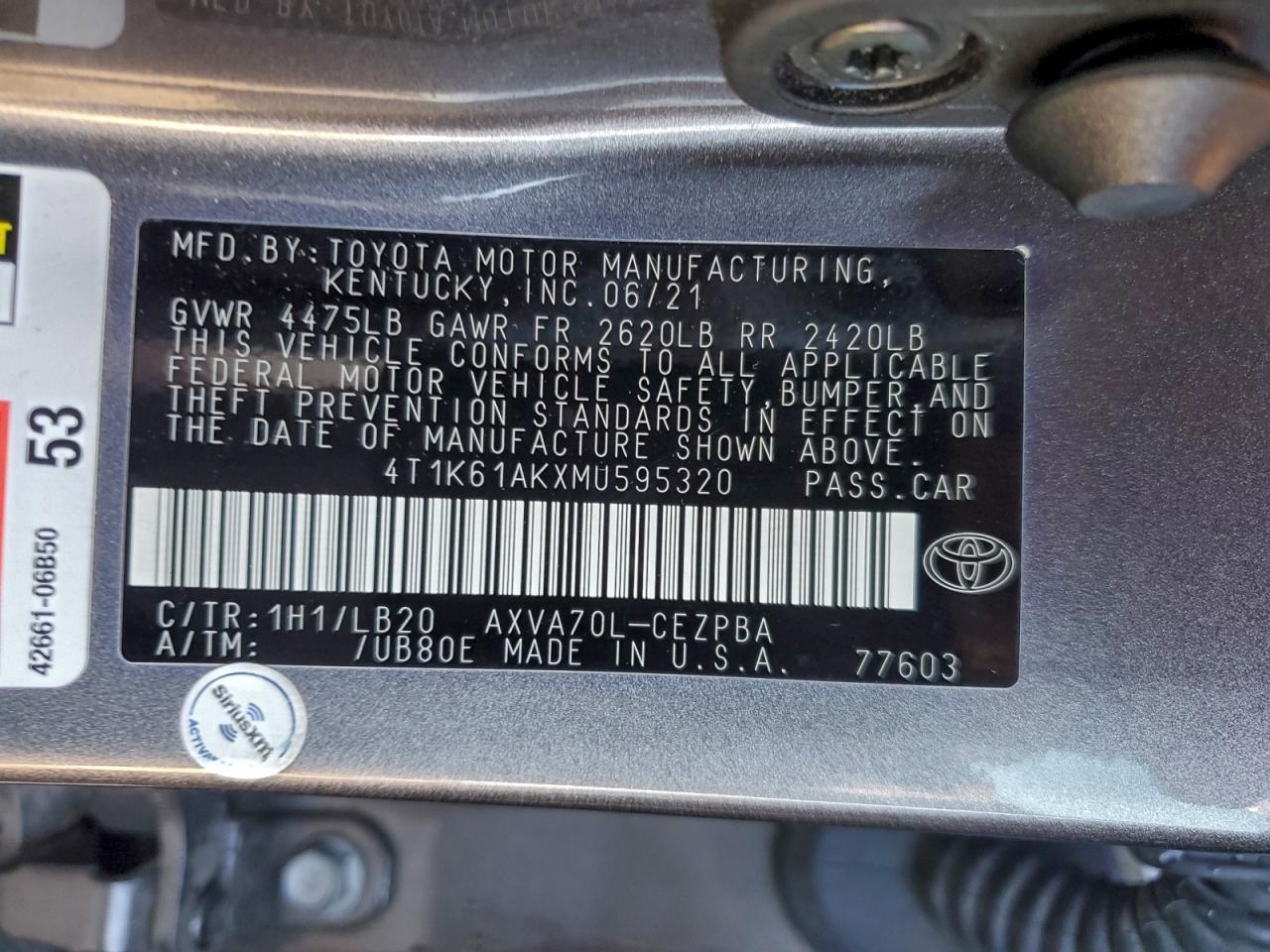 2021 TOYOTA CAMRY XSE photo 37