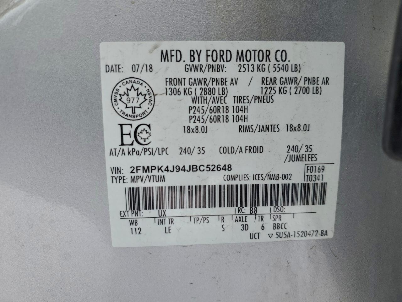 2018 FORD EDGE SEL photo 13
