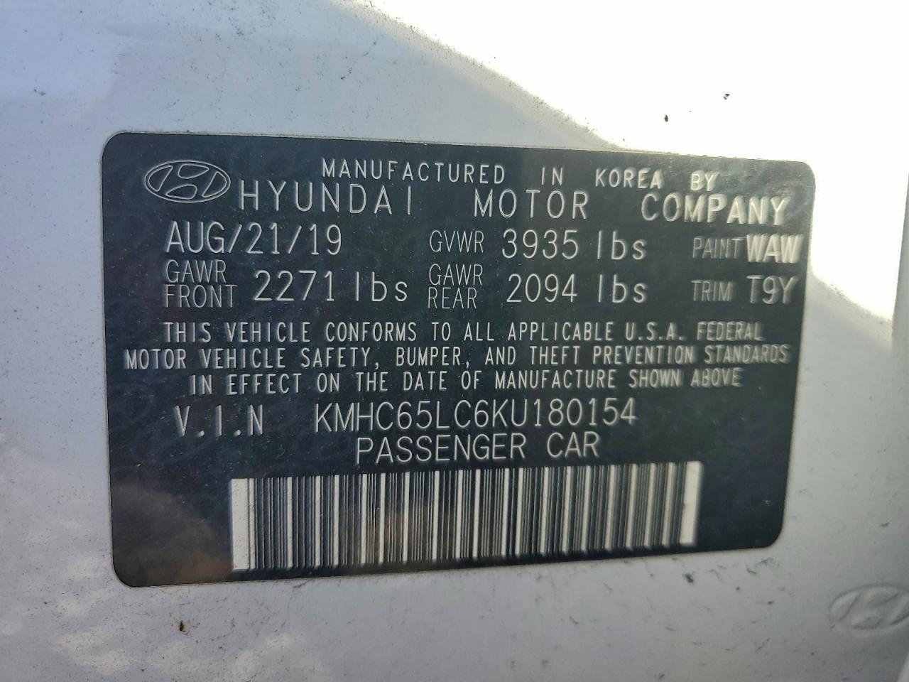 2019 HYUNDAI IONIQ BLUE photo 12