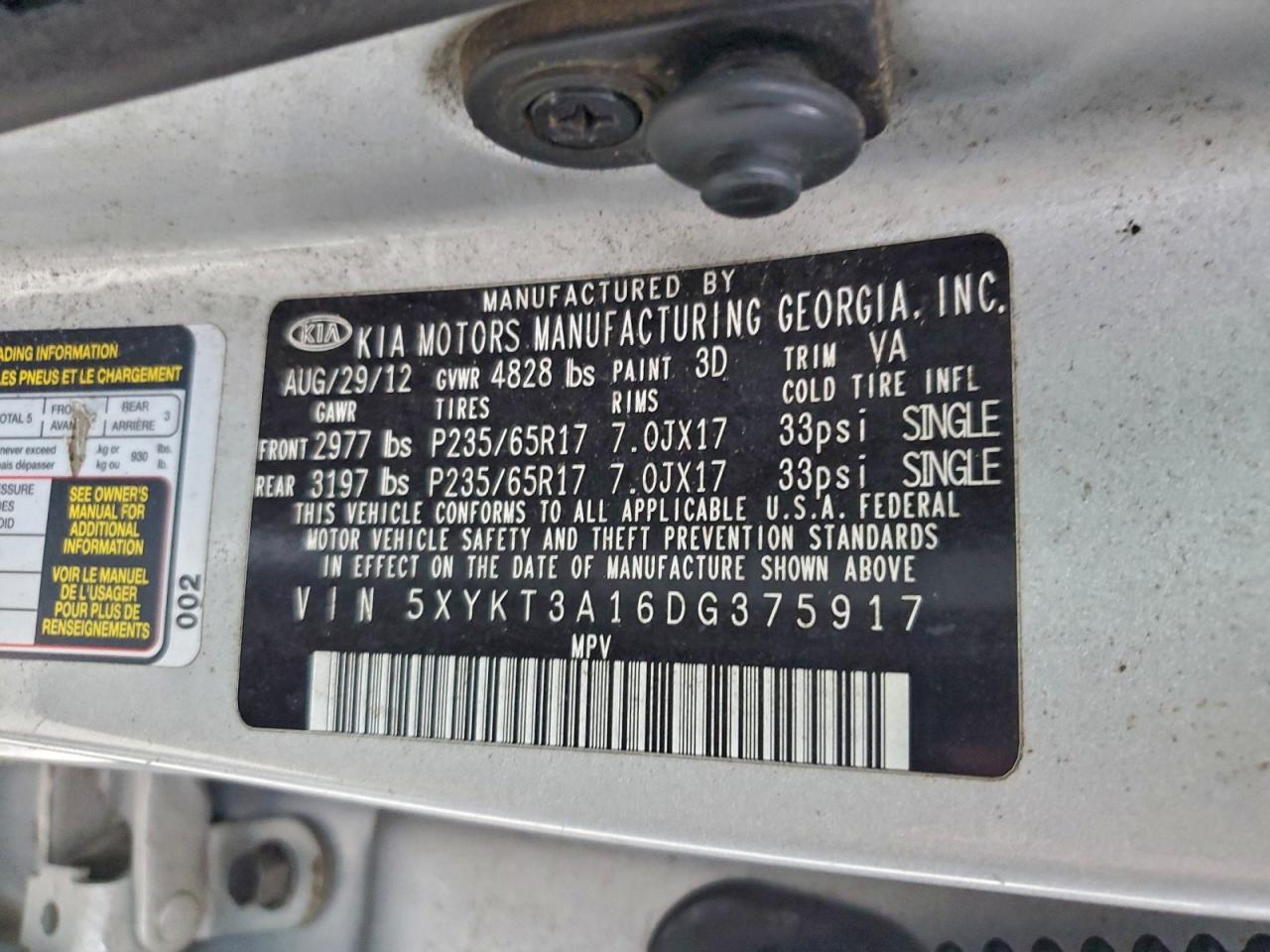 2013 KIA SORENTO LX photo 25