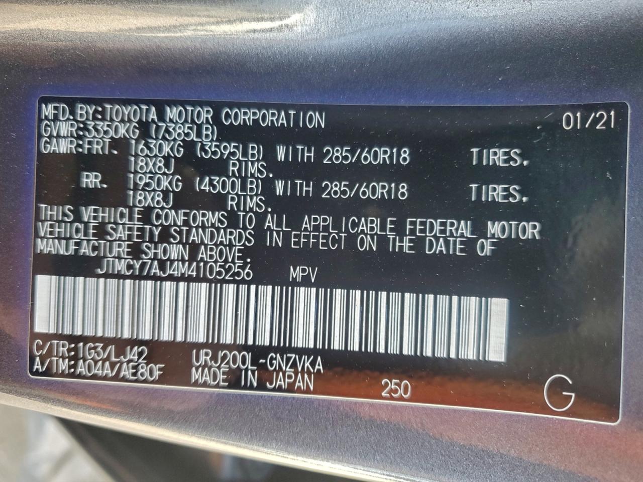2021 TOYOTA LAND CRUISER VX-R photo 37