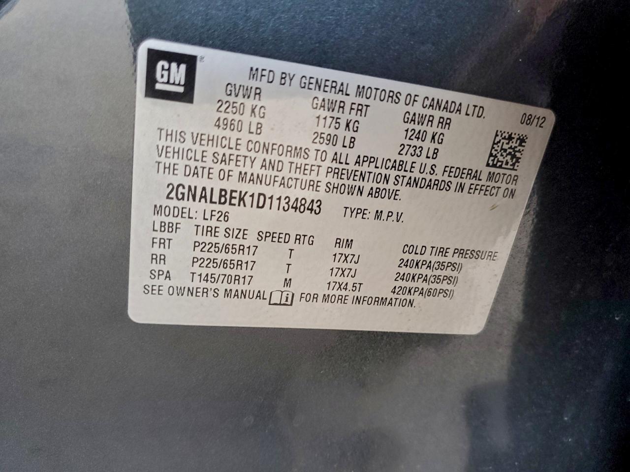 2013 CHEVROLET EQUINOX LS photo 14