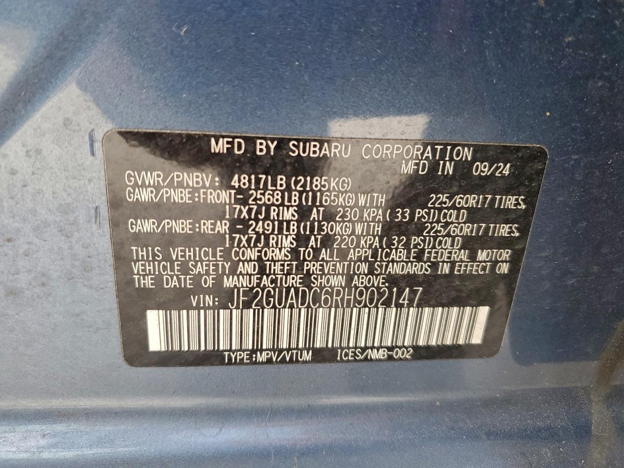 2024 SUBARU CROSSTREK PREMIUM photo 25