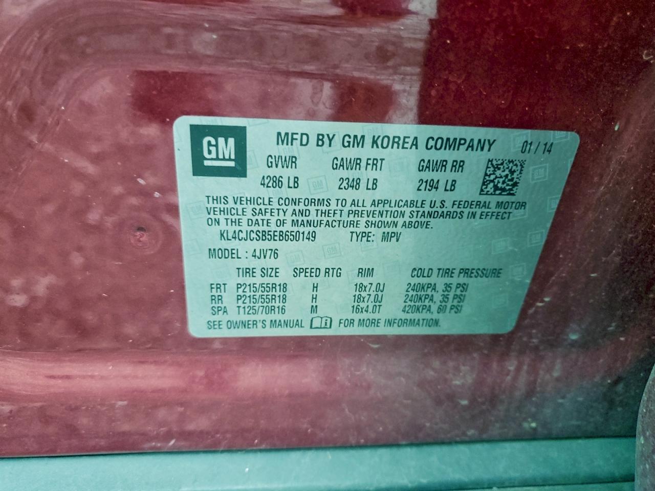 2014 BUICK ENCORE photo 12