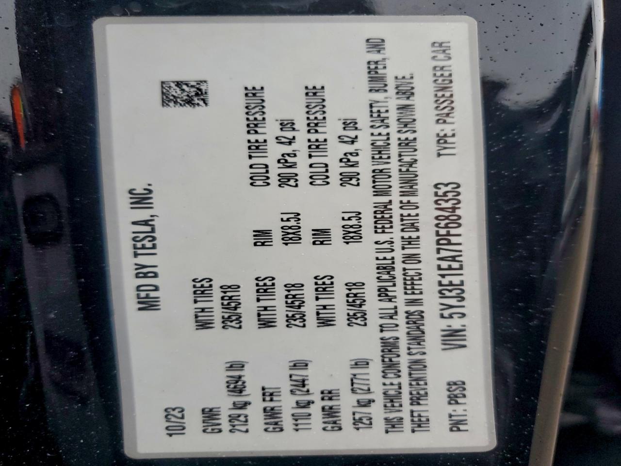 2023 TESLA MODEL 3 photo 12