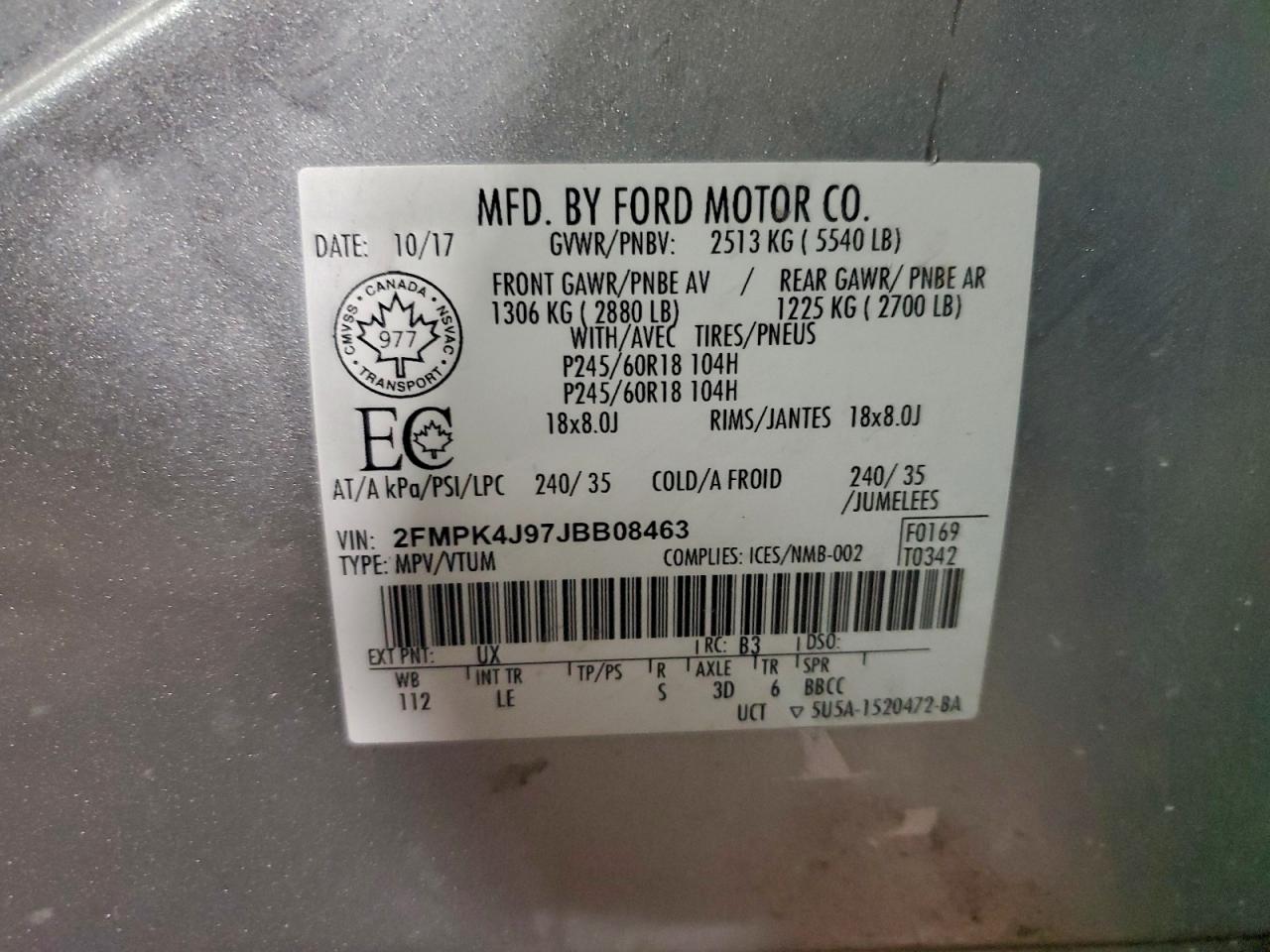 2018 FORD EDGE SEL photo 13