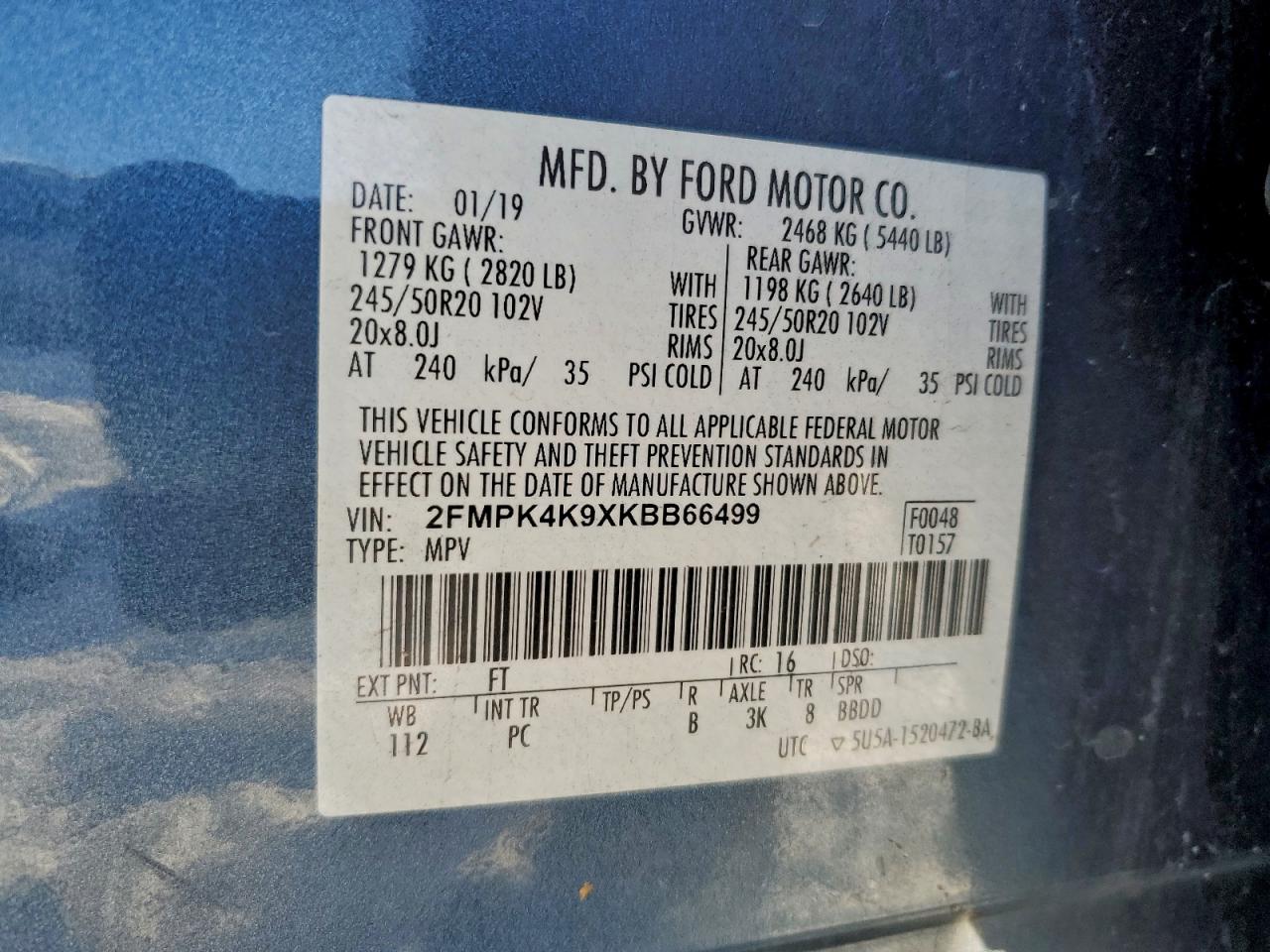 2019 FORD EDGE TITANIUM photo 13