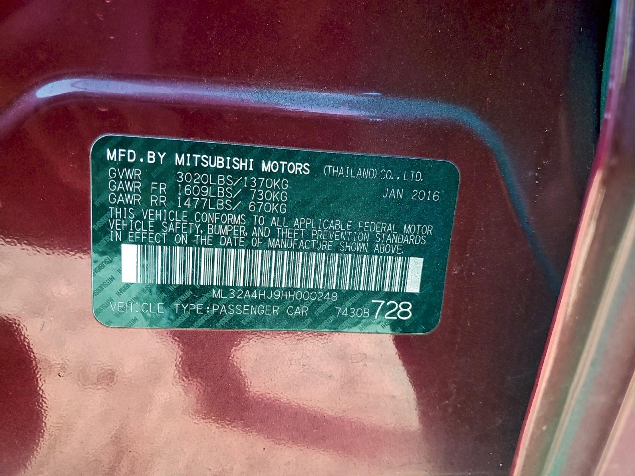 2017 MITSUBISHI MIRAGE SE photo 23
