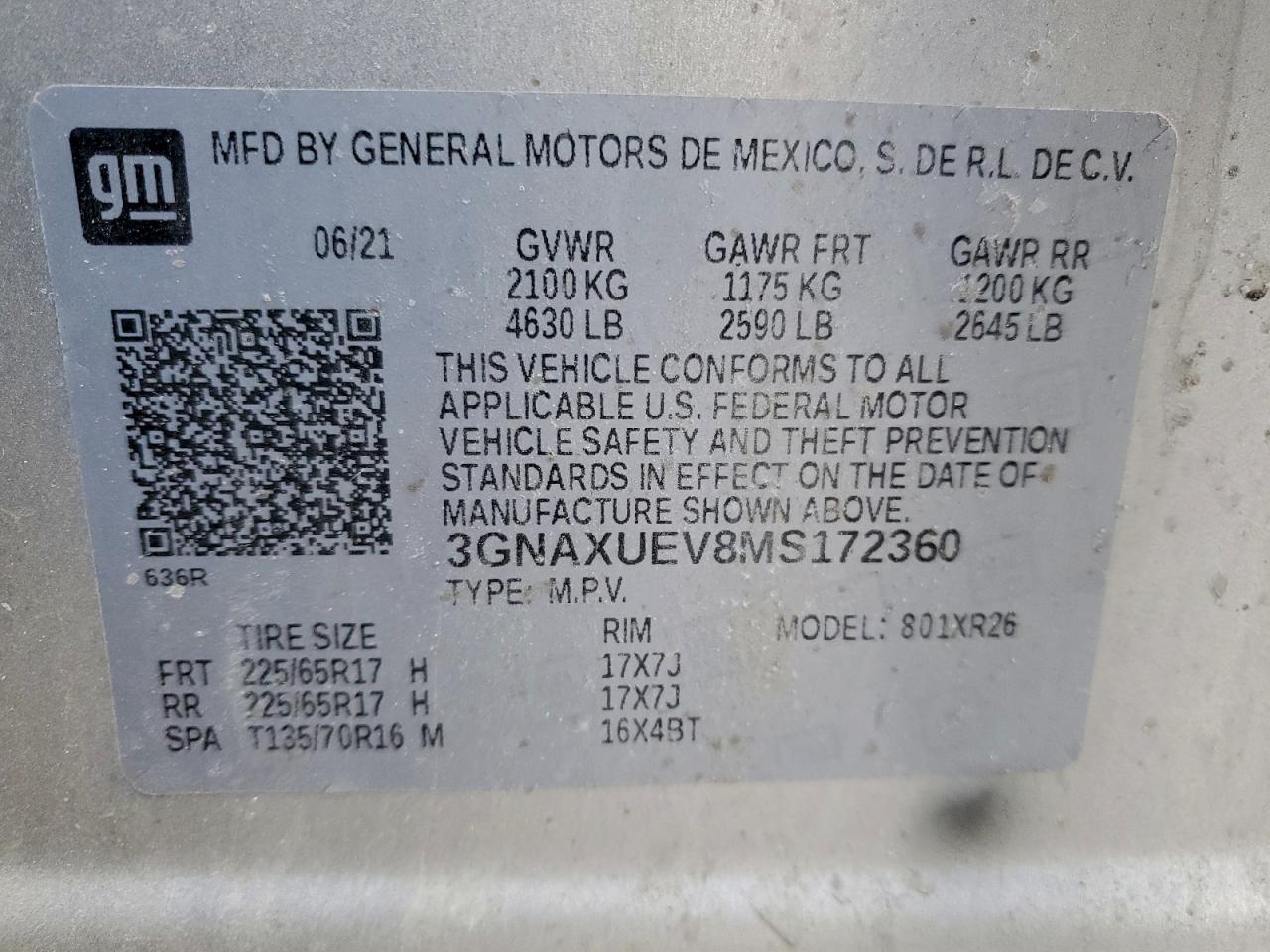 2021 CHEVROLET EQUINOX LT photo 25
