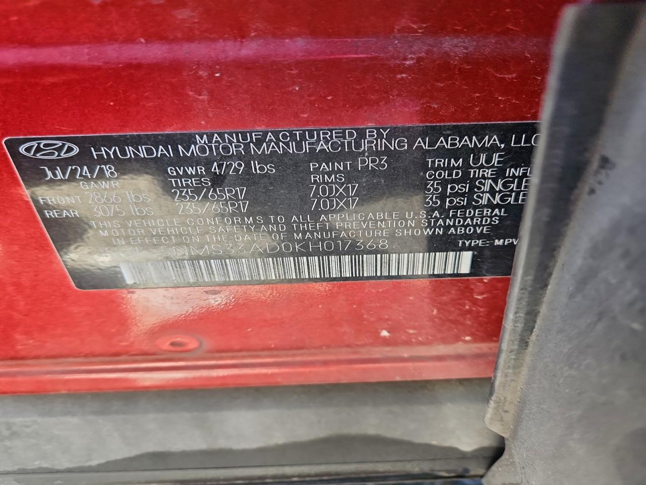 2019 HYUNDAI SANTA FE SEL photo 37