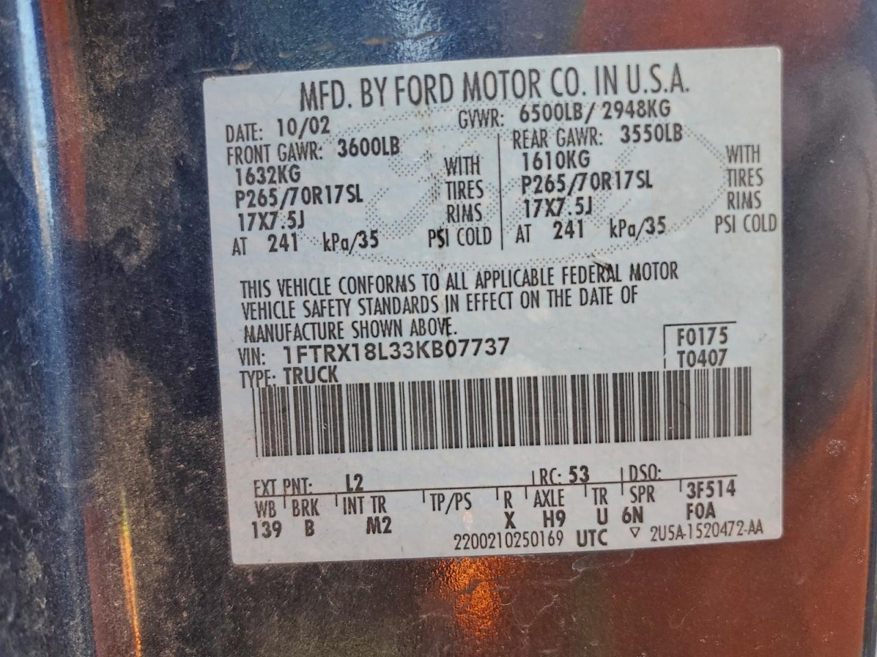 2003 FORD F150 photo 12