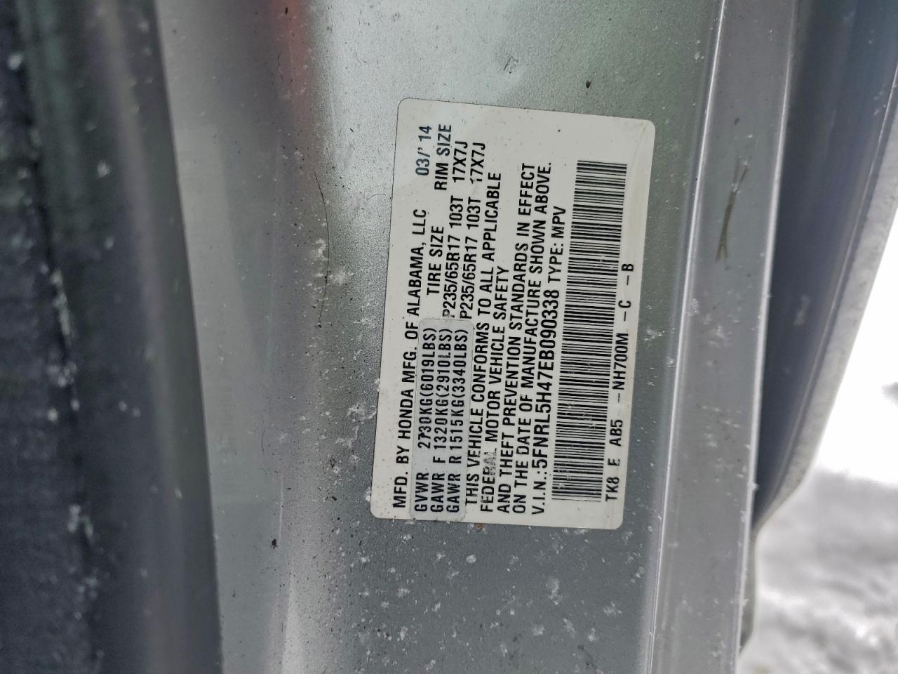2014 HONDA ODYSSEY EX photo 27