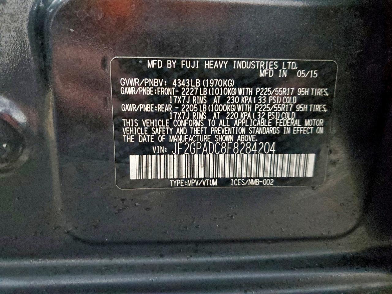 2015 SUBARU XV CROSSTREK 2.0 PREMIUM photo 13
