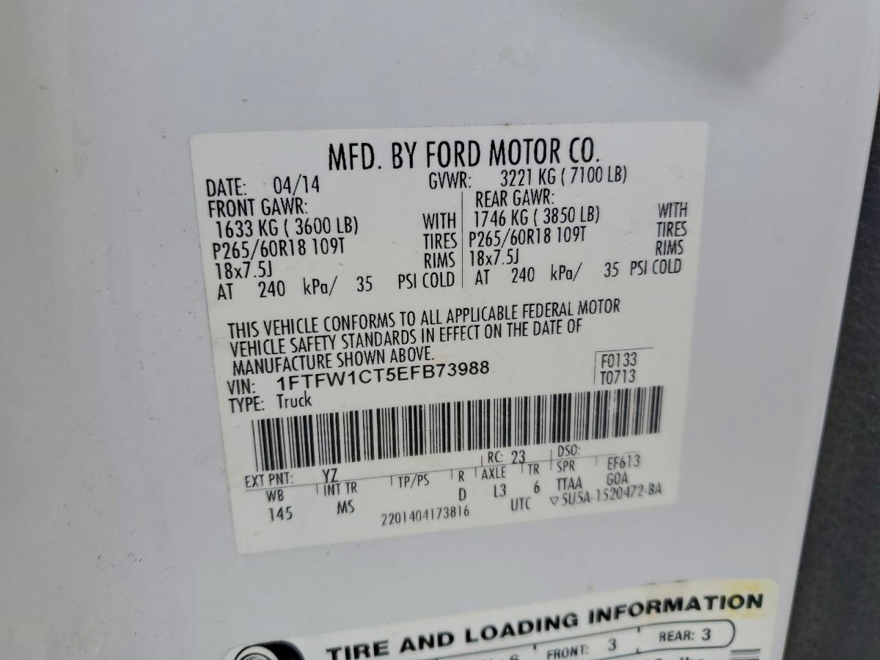 2014 FORD F150 SUPERCREW photo 12
