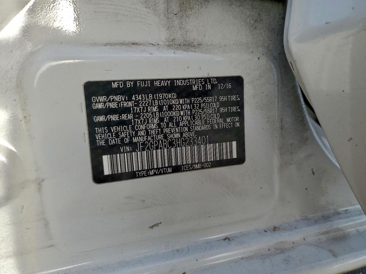 2017 SUBARU CROSSTREK PREMIUM photo 14