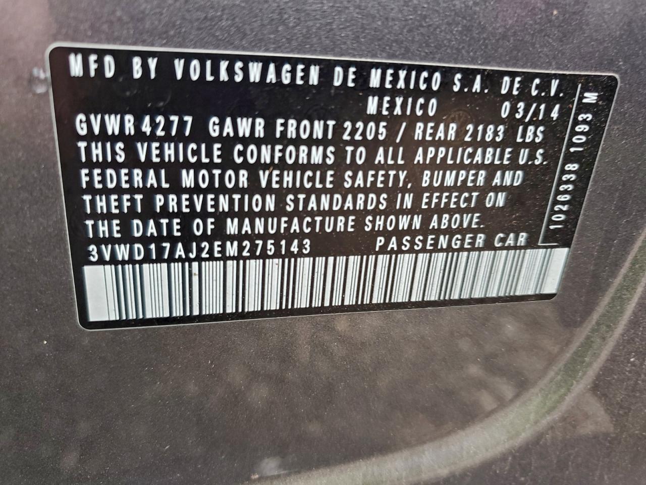 2014 VOLKSWAGEN JETTA SE photo 12