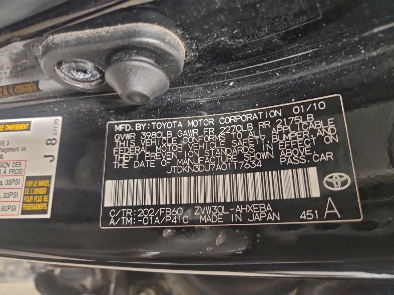 2010 TOYOTA PRIUS photo 12