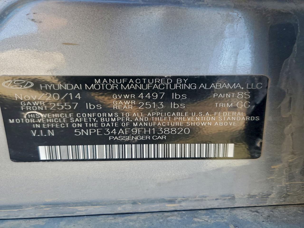 2015 HYUNDAI SONATA SPORT photo 12