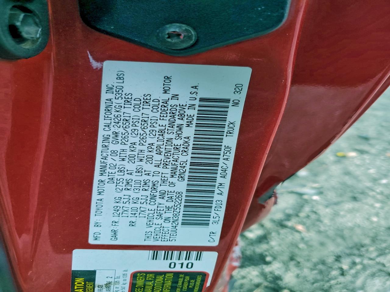 2008 TOYOTA TACOMA ACCESS CAB photo 13