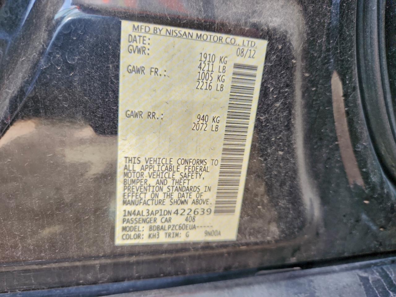 2013 NISSAN ALTIMA 2.5 photo 12