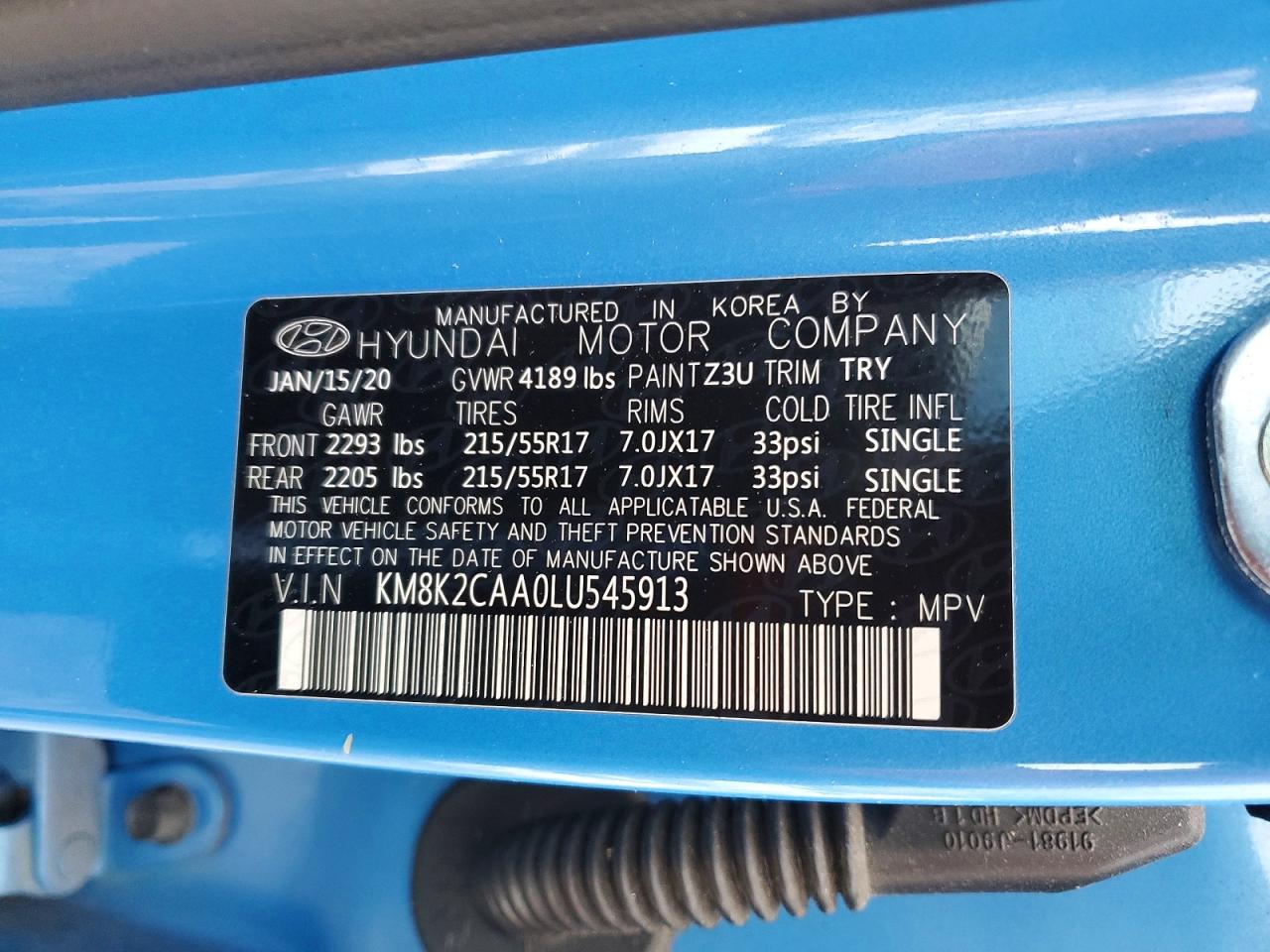 2020 HYUNDAI KONA SEL photo 14