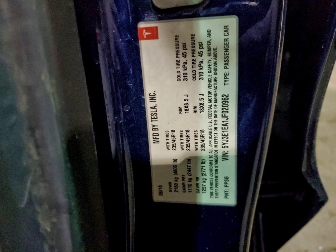 2018 TESLA MODEL 3 photo 13